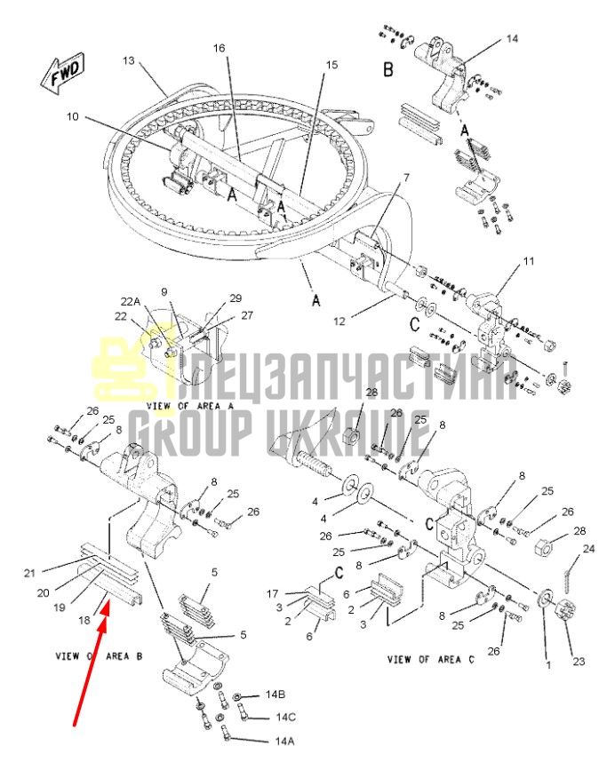 1781685 Накладка поворотного кола Caterpillar 12H, 160H, 140H