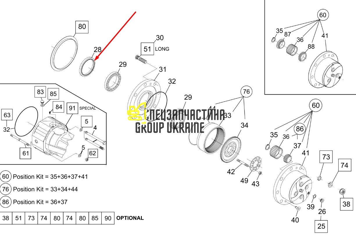 76094093 Сальник New Holland, Dana Spicer 140x170x14, 5/16