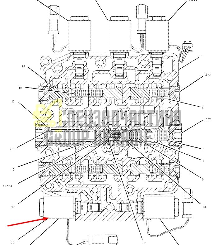 Caterpillar 1861526 Електромагнітний клапан 24V для D8