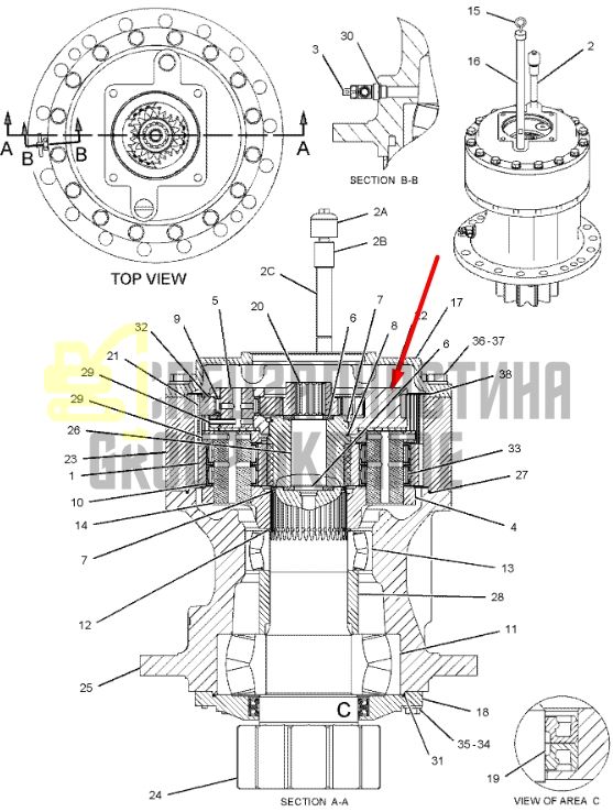 191-2579 Водило планетарної передачі редуктора Caterpillar 325D/329D
