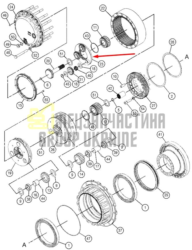 191-2678 Перша планетарна передача Caterpillar 322, 324, 326