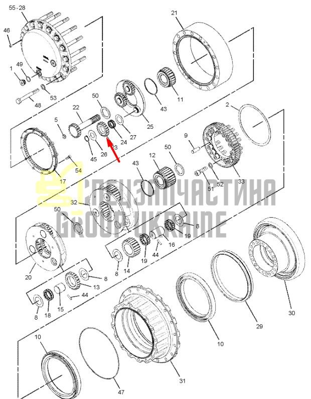 191-2684 Шестерня сателіт першого ступеня редуктора CAT 325