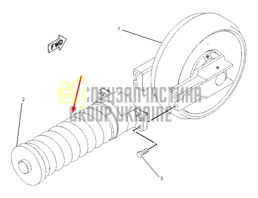 Caterpillar 1941242 Натягувач гусениці для 323D, 324D, 325D