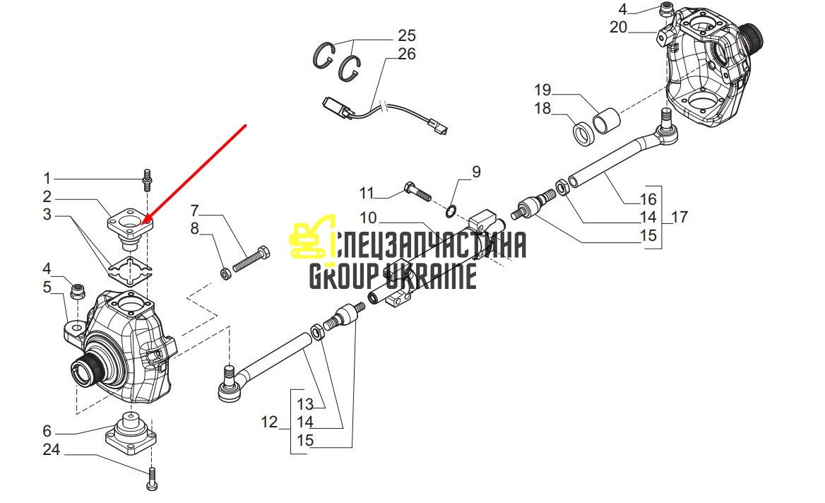1987838 (143239, 2167473) Шкворень Caterpillar, Carraro