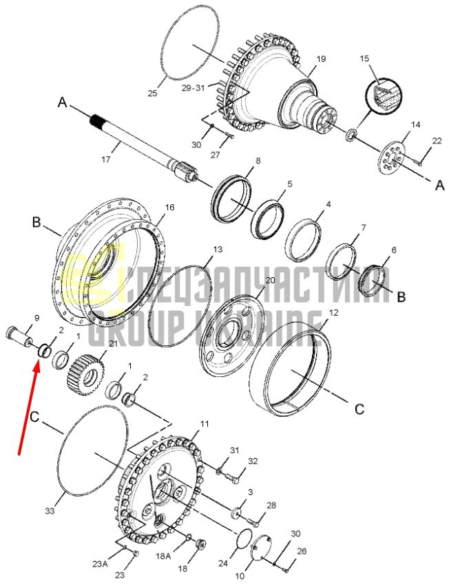 1B3980 Сателітний підшипник Caterpillar D9N, D9R, D9T, D10R, D6H, D6R, D6T, 589