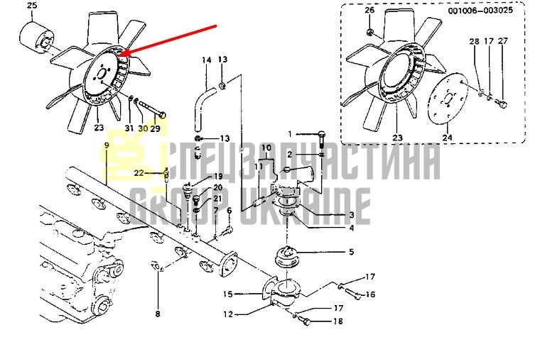 Придбати Caterpillar 1R-8993 Крильчатка для Mitsubishi S6KT, S4KT, Caterpillar E110B