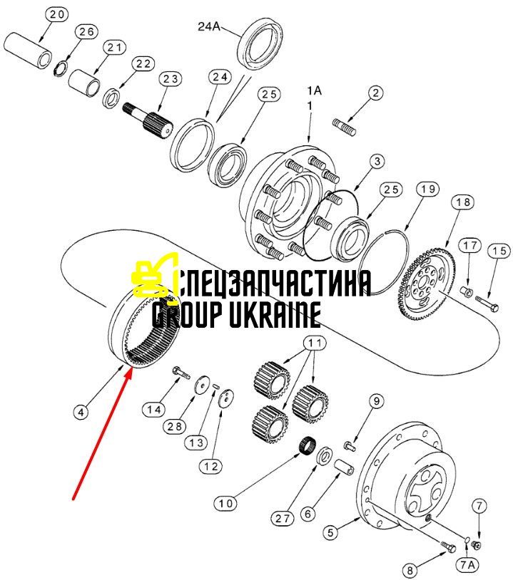 2087788 (125186, 175976a1, 11988623, CA0125186) Шестерня корончаста Caterpillar, Carraro Z-77