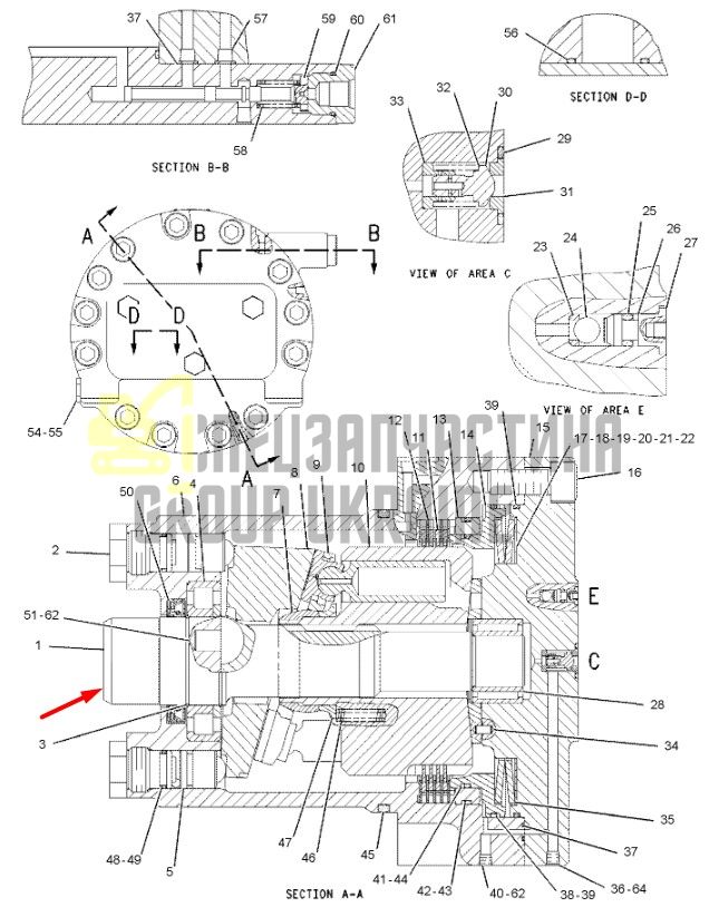 2095894 Вал гідромотора CAT 320D