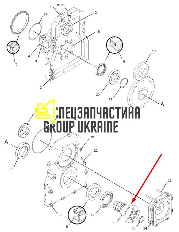 211-0104 (136867) Привідний вал Caterpillar 902, 906, 908