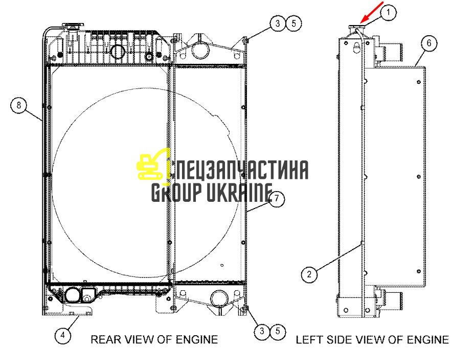 211-6574 Кришка радіатора Caterpillar C4.4, C6.6, C7.1