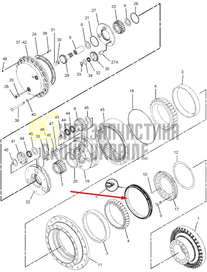 214-7880 Сальник бортового редуктора CAT 374F даукон, ущільнення