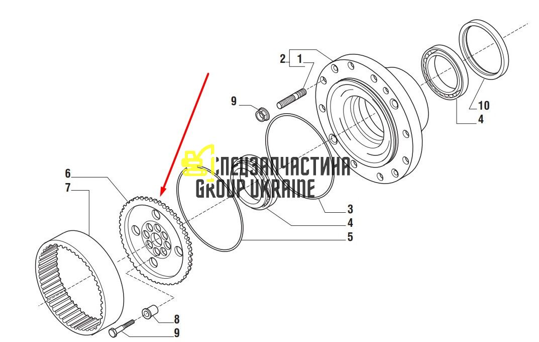 2159546 (139633, 6193411M1, 85817684, VOE11709362) Зубчасте колесо Caterpillar, Carraro