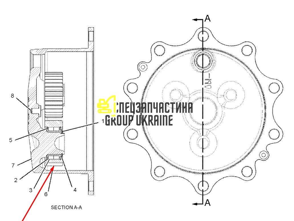 216-1606 (145579) Планетарна шестерня для CAT 428E, 432E, 442E, 428F, 432F