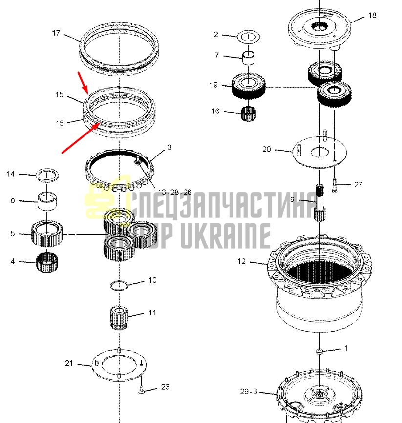 218-4247 Однорядний радіально-упорний підшипник Caterpillar 315F LCR