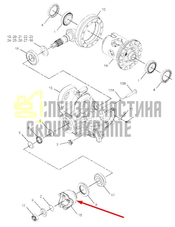 Придбати Caterpillar 219-8828 Фланець хвостовика для 434, 444