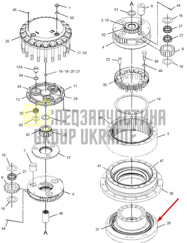 227-6190 Корпус редуктора ходу CAT 330C/336D