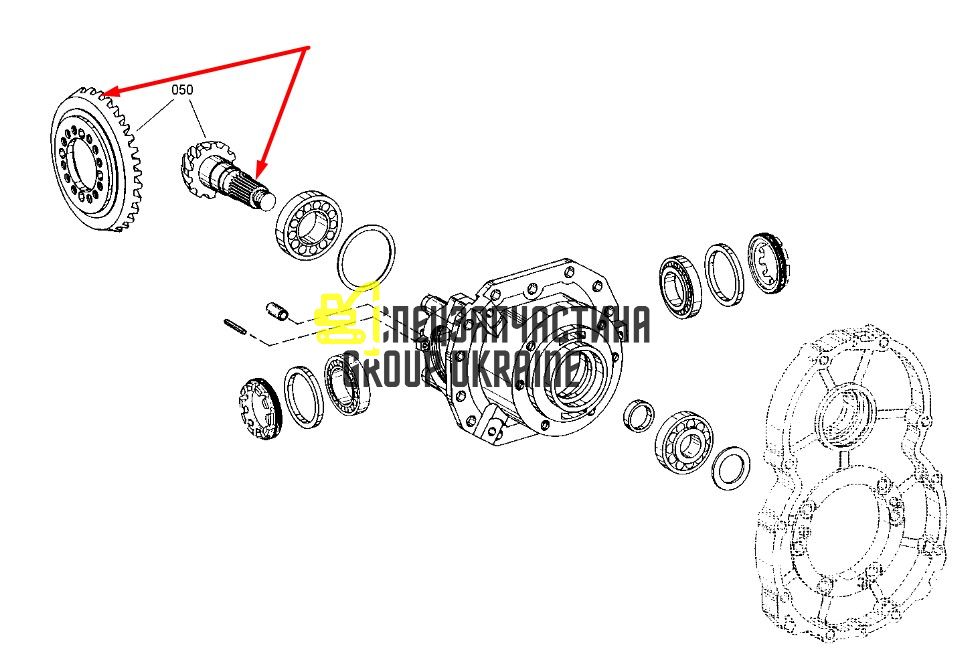 2338727 (4472216013) Головна (конічна) пара Caterpillar, ZF