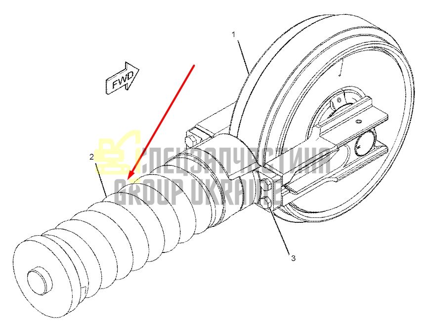 Caterpillar 2394414 Натягувач гусениці для 311C, 312C L, 314C