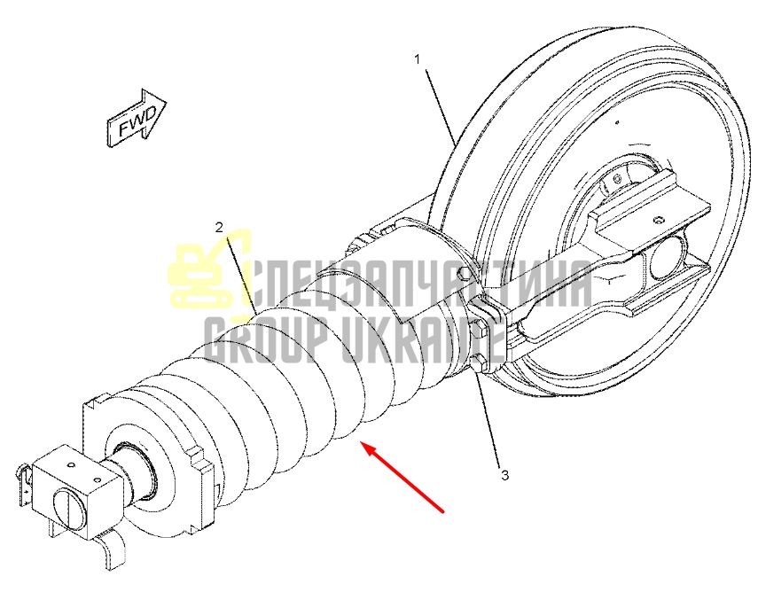 Caterpillar 2979140 Натягувач гусениці для 311D, 312D, 313D
