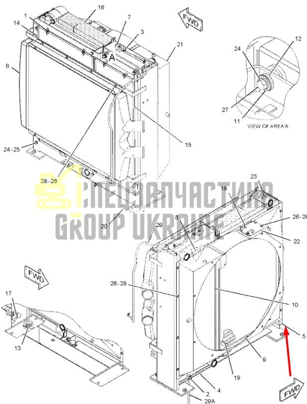 245-9208 Радіатор охолодження CAT 966H/972H/980C/F