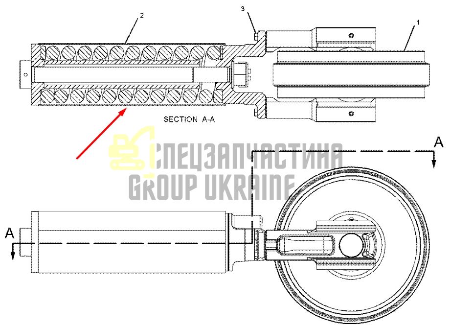 Caterpillar 2487170 Натягувач гусениці для 330D, 340D