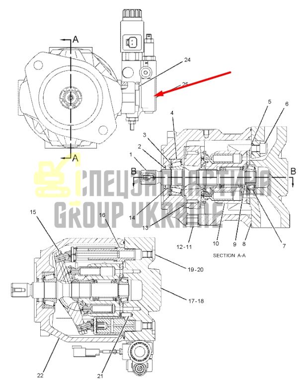 Caterpillar 2590907 Блок керування насосом (вентилятор з гідроприводом)