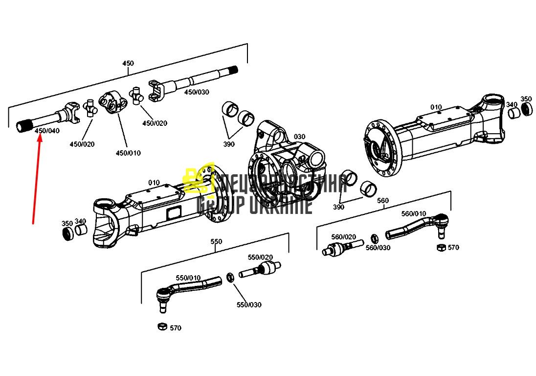 2718869 (0501321588) Шарнірна вилка Caterpillar, ZF