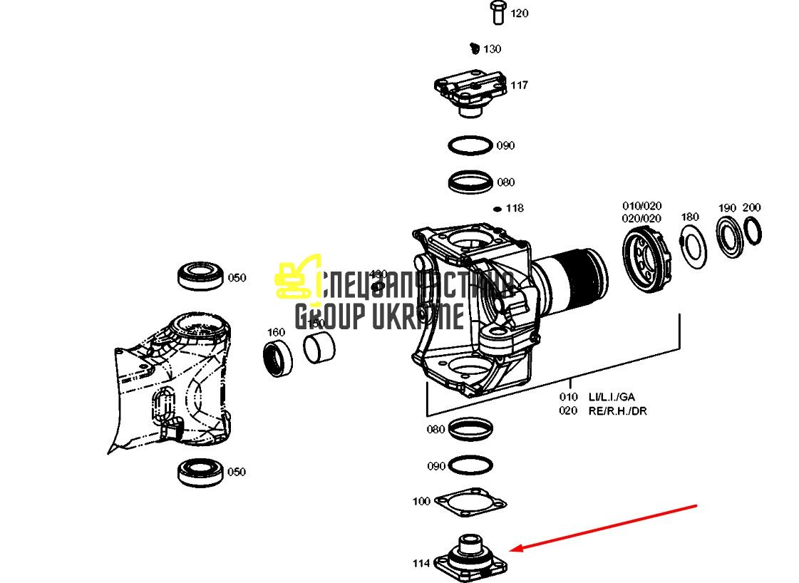 2963953 Поворотний кулак Caterpillar M318