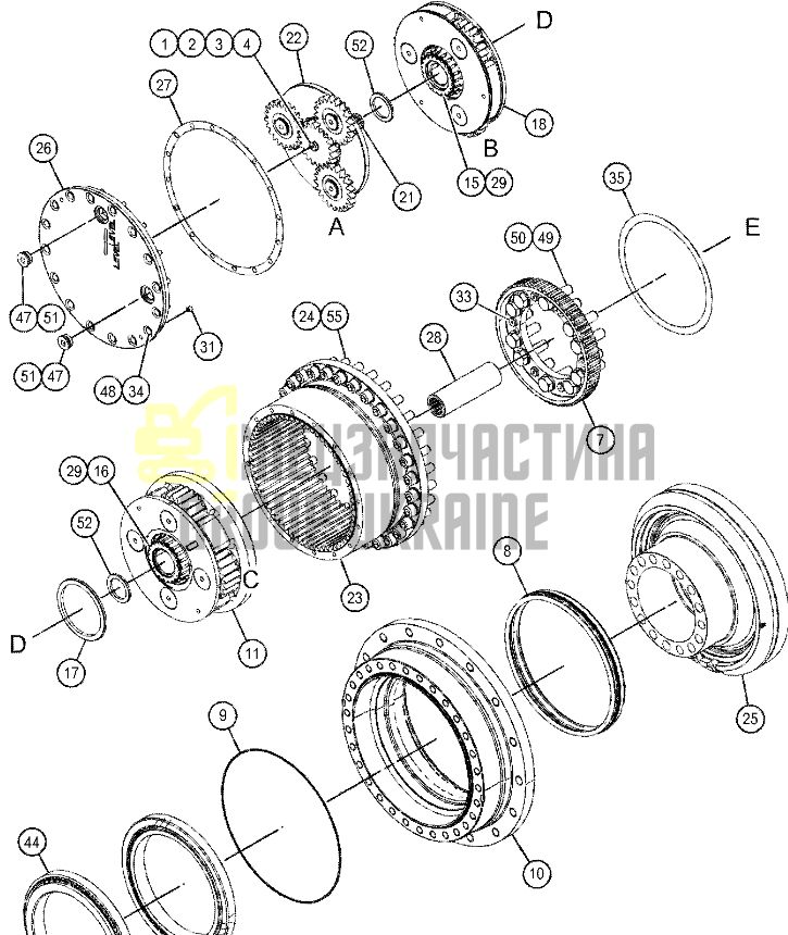296-6248 Голчастий роликопідшипник бортового редуктора Caterpillar 320