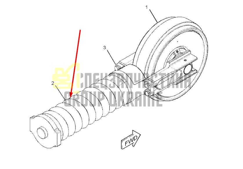Caterpillar 2979275 Натягувач гусениці для 323E, 329E