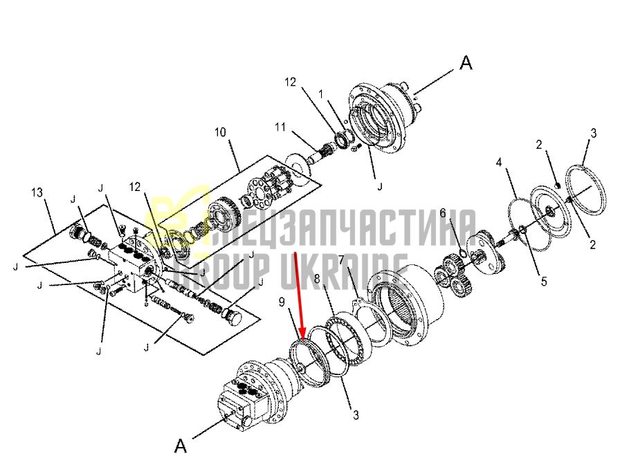 312-0114 Сальник бортового редуктора CAT 302.5 даукон, ущільнення