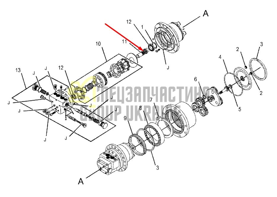 ⭐Вали для спецтехніки Caterpillar⭐Двигуни Caterpillar⭐Caterpillar 3120117 Вал ходового двигуна ⭐Купити запчастини для спецтехніки Caterpillar в Києві безпосередньо з нашого складу