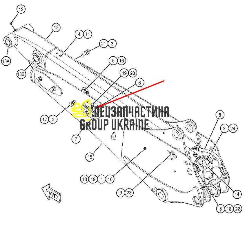 319-9667, 3199667 Салазка телескопічної стріли Caterpillar 422, 428, 432