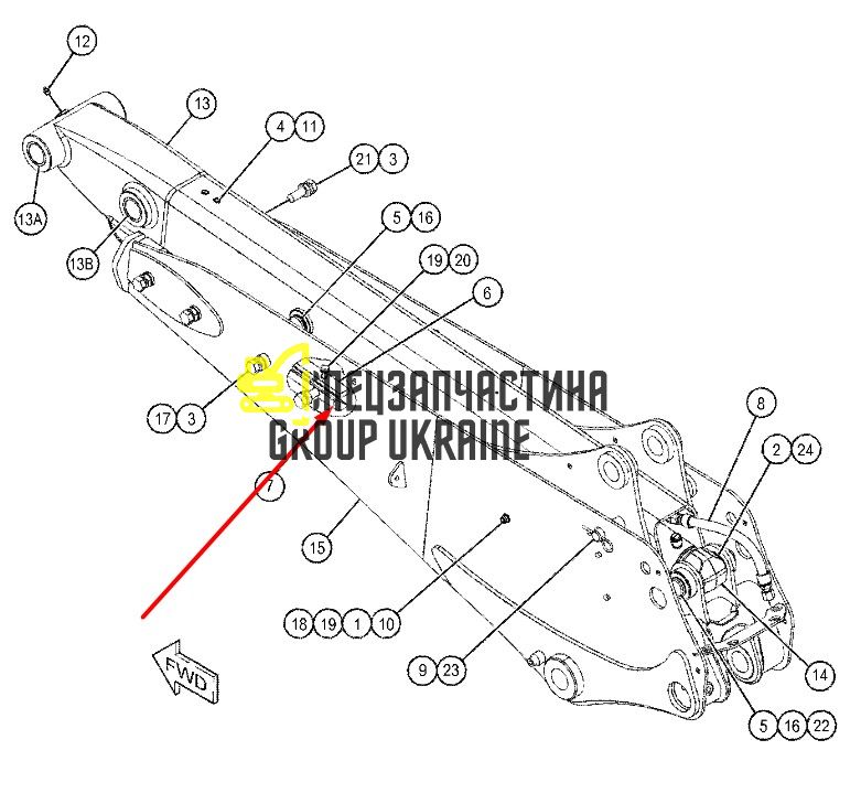 319-9668, 3199668 Салазка телескопічної стріли Caterpillar 422, 428, 432