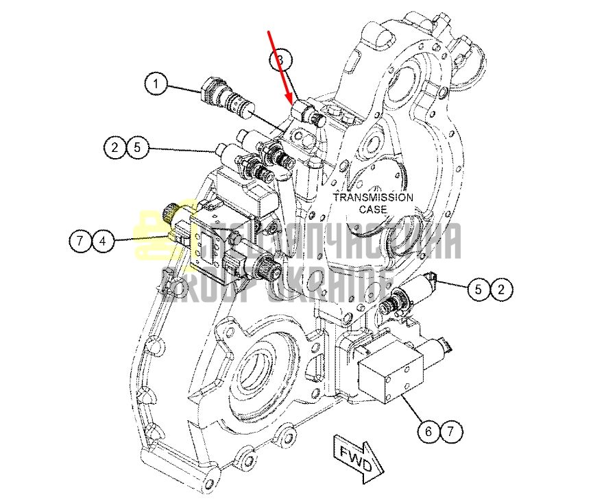 Caterpillar 3303037 Запобіжний клапан (10 бар) 422E, 432E, 442E
