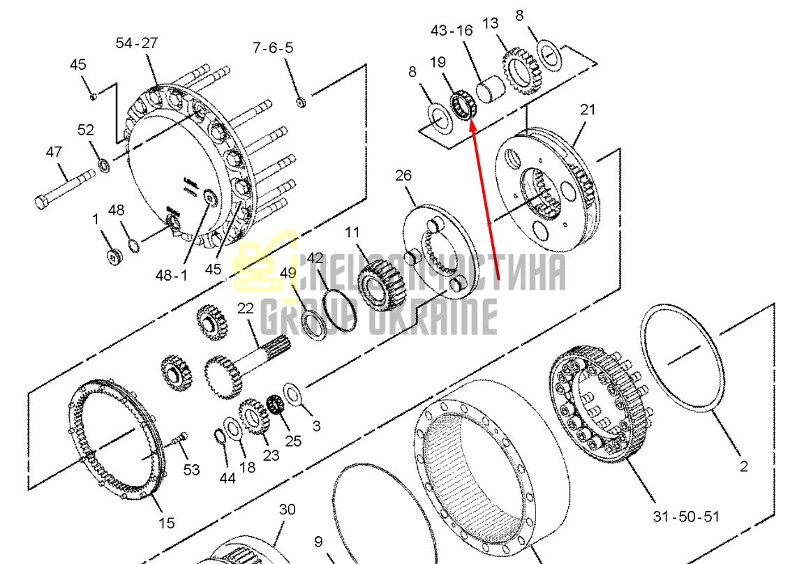 333-2916 Підшипник голковий (метричний) бортового редуктора Caterpillar 320
