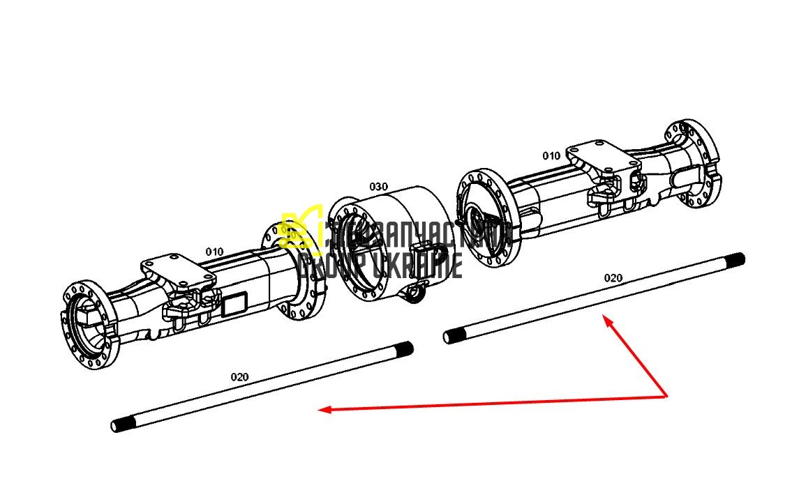 3338040 (4472347059) Привідний (карданний) вал Caterpillar, ZF