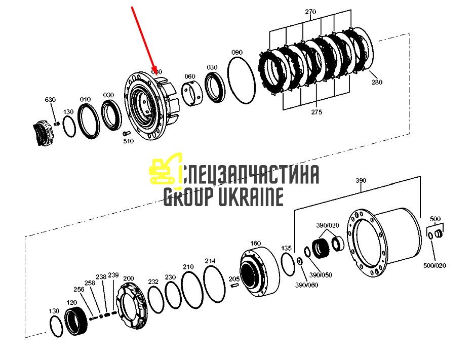 3338029 (4472348074) Колонка Caterpillar, ZF