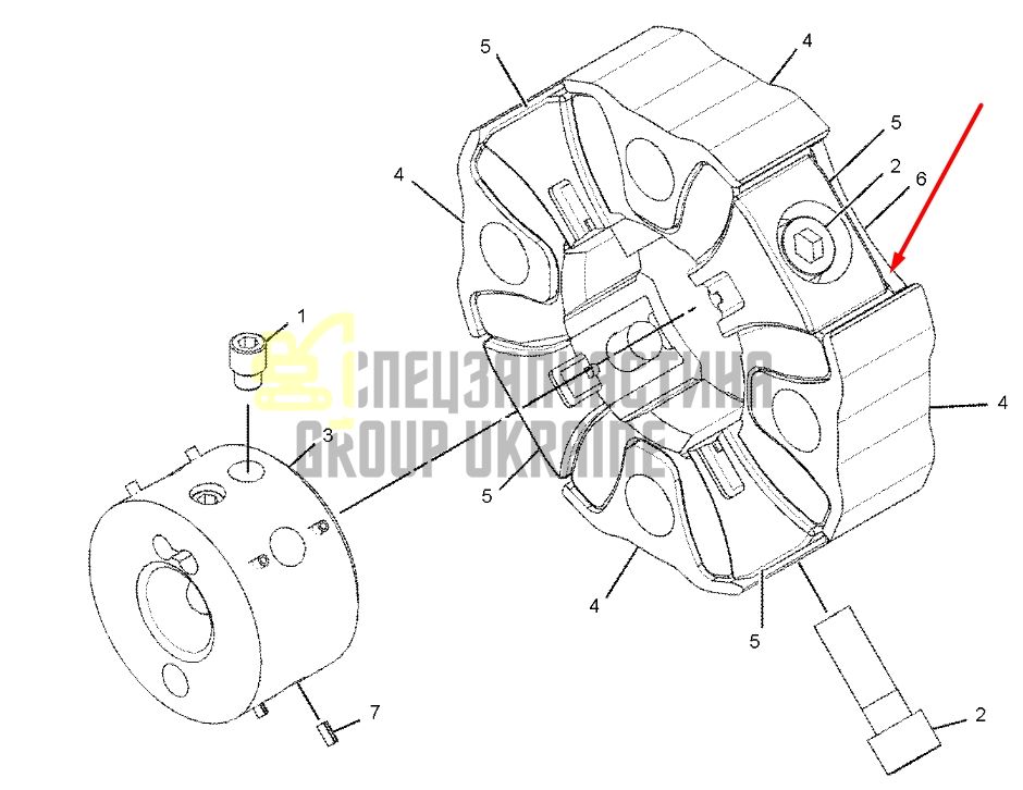 Купить Caterpillar 339-6955 Гибкая муфта 30H (PU+AL) для двигтеля C4.4, C7.1