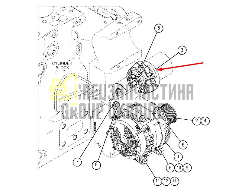 Caterpillar 3441722 Натягувач ременя для 320, 323