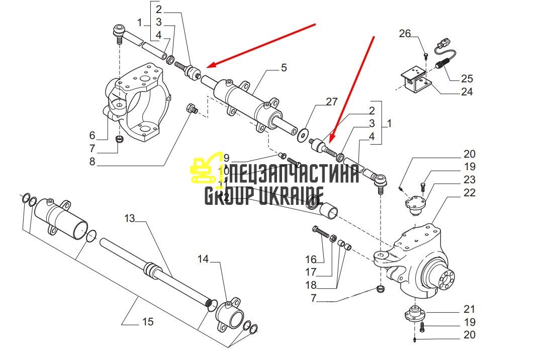 2043080 (351504, CA0351504, VOE11712524, 83957792) Рульовий шарнір Caterpillar, Carraro