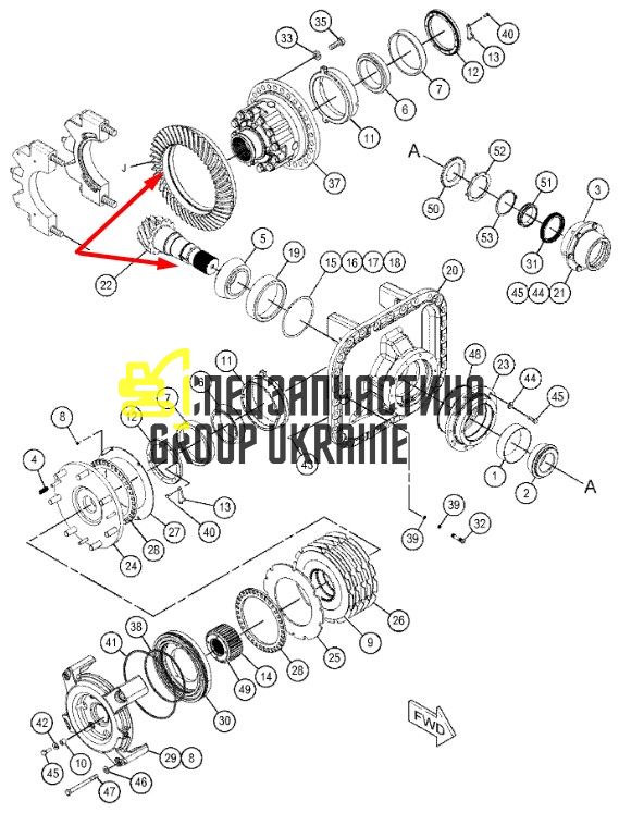 361-9411 Головна (конічна) пара Caterpillar 740
