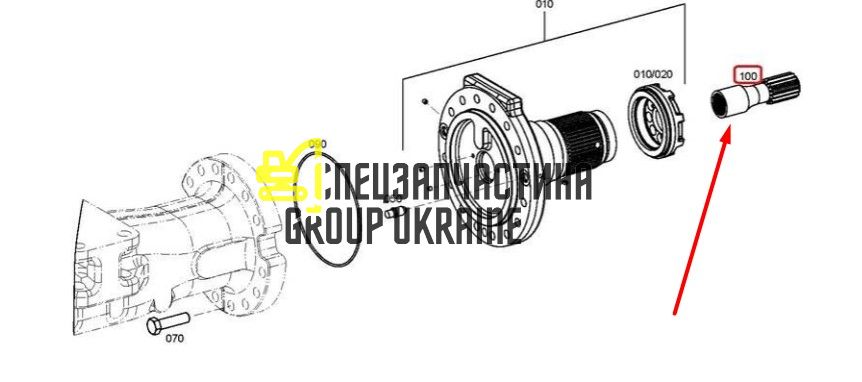 3849873 (4472347040) Вал сонячної шестерні Caterpillar, ZF