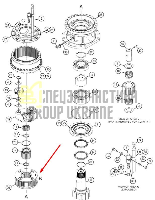 418-7235 Друга планетарна передача поворотного редуктора CAT 349D2