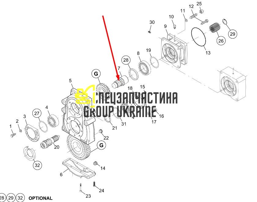 4532386 Вхідний вал Caterpillar 910