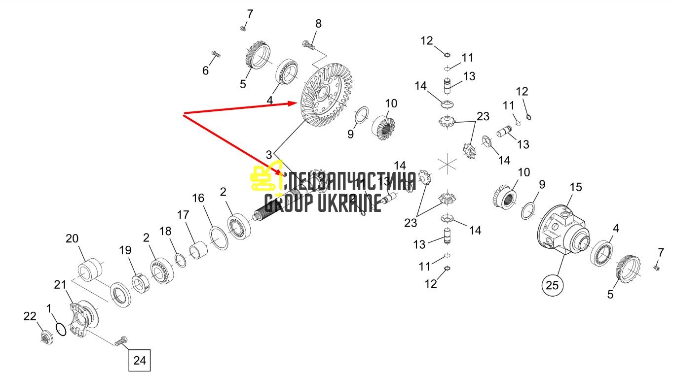 458-5996 Головна (конічна) пара Caterpillar TH417