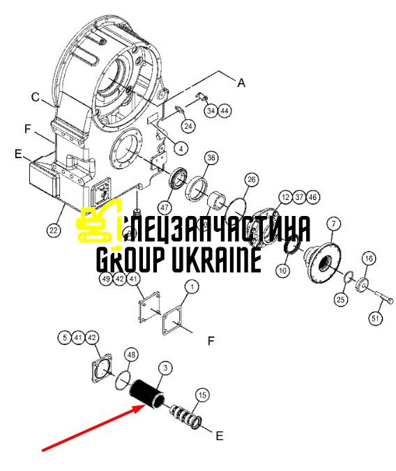 4s-8598 (Hf35545) Фільтр трансмісії (сітка) Caterpillar D6
