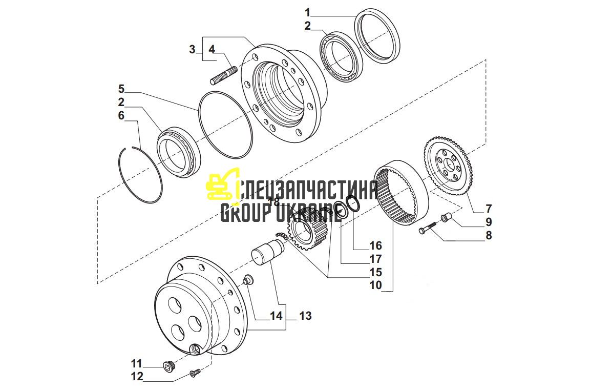 316-8110 (066285) Корпус бортового редуктора (планетарного) Caterpillar, Carraro