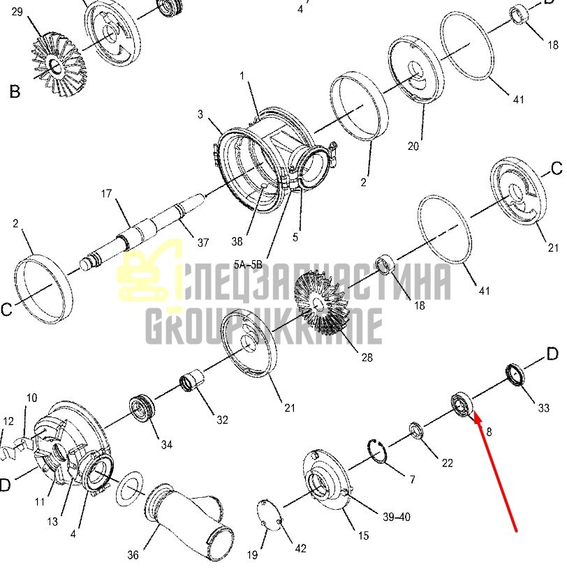 Підшипник кульковий 6B-1124 для Caterpillar 303.5C