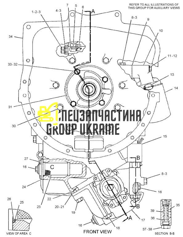 6Y-3864 (9W-542, 6190132M91) Насос трансмісійний КПП Caterpillar 416, 426